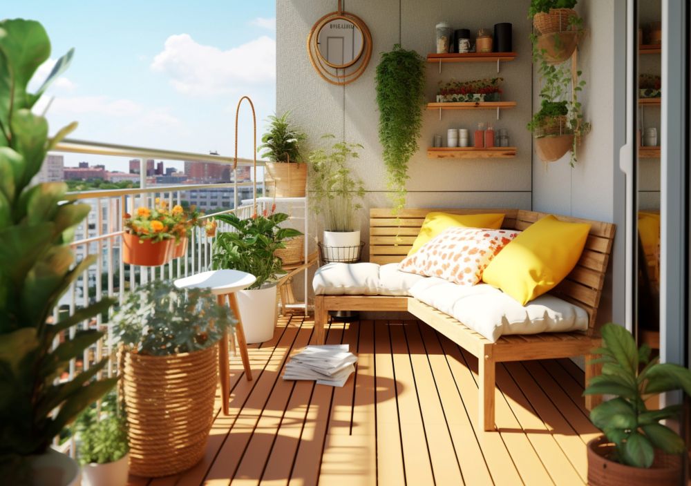 Imagen de terraza con sillón